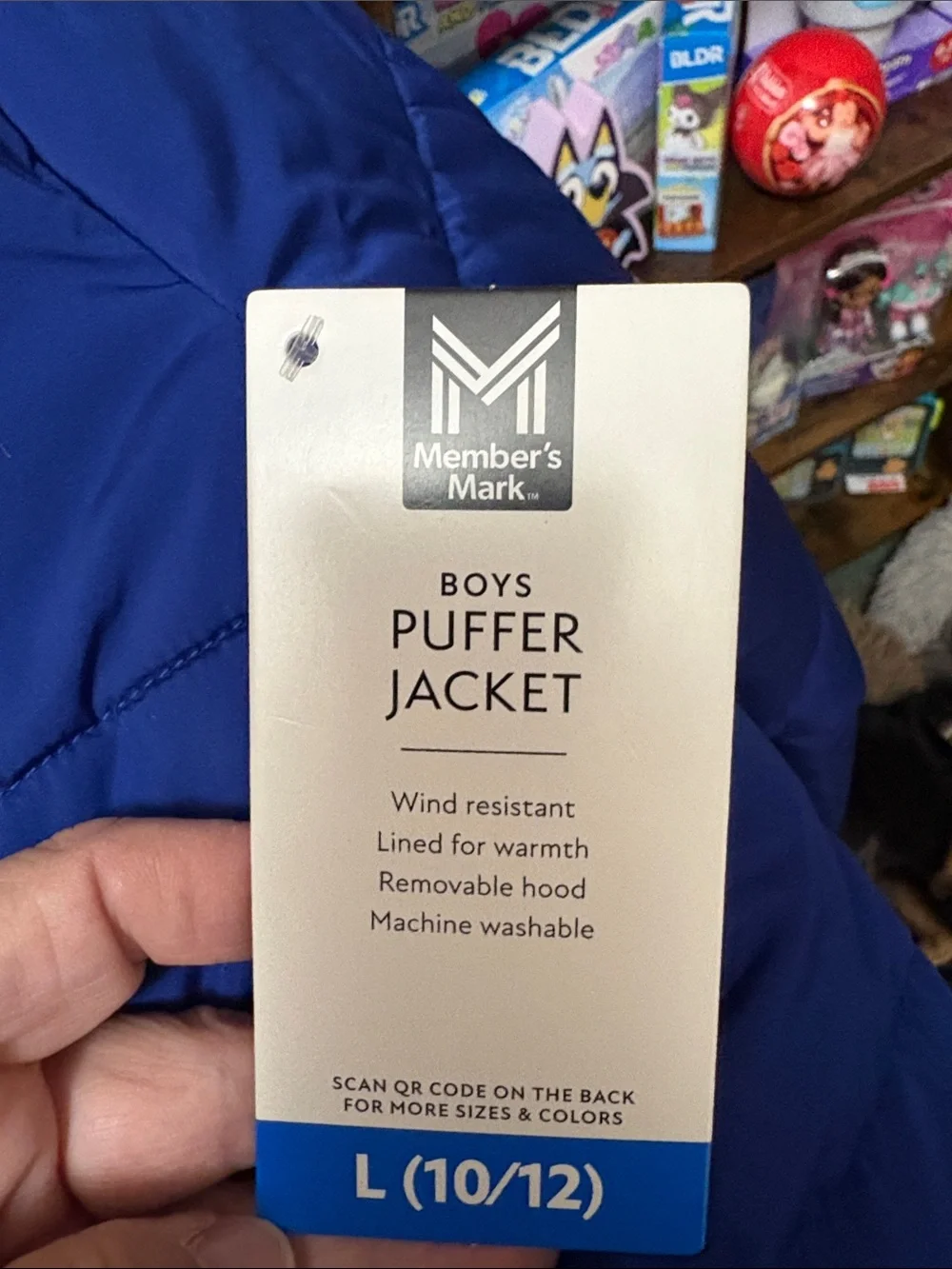 Member's Mark Kids' Royal Blue Puffer Jacket with Hood
